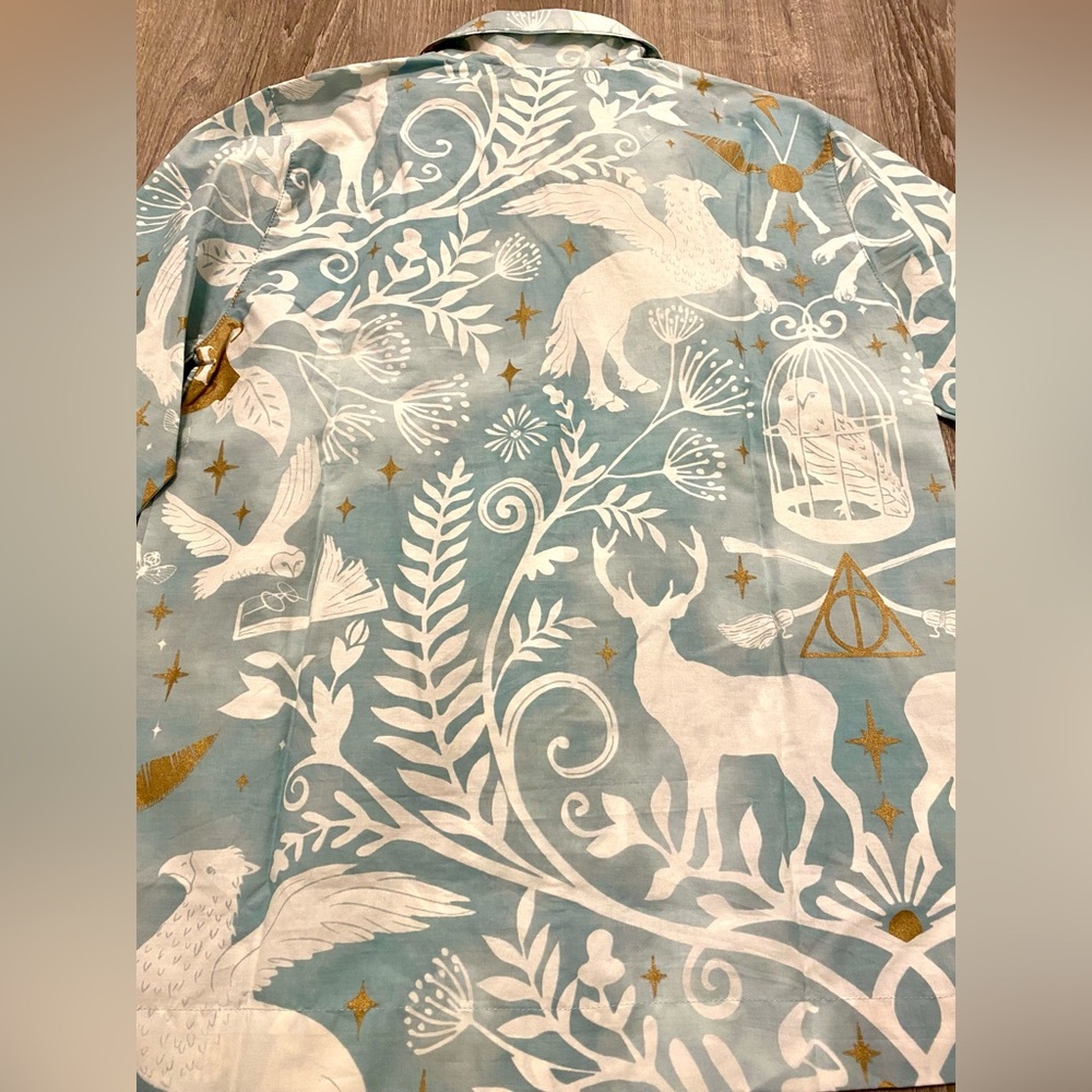 COPY - Pottery Barn Teen Harry Potter Magical Damask Pajama Set Mystic Mint Siz… - Picture 13 of 15